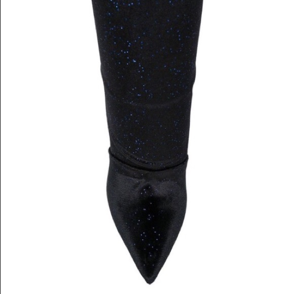 BALMAIN Amazone Thigh-High Glitter Velvet Boots - Picture 5 of 15